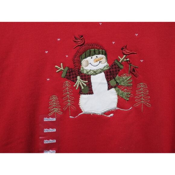 Lot of 5 Size M (one PL) Holiday Sweatshirts Christmas Snowman - Picture 6 of 16